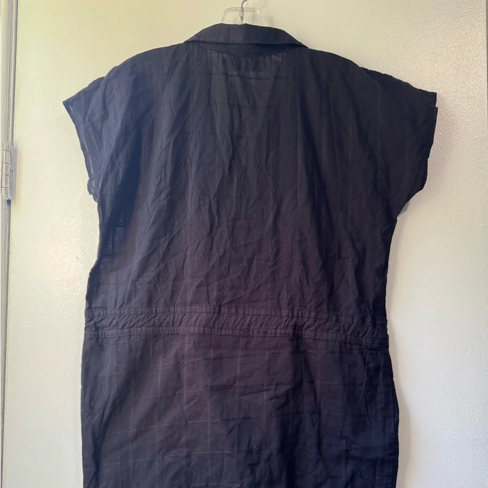 NWOT Never A Wallflower Black Cotton Windowpan Track Dress Sz XS - Picture 6 of 7